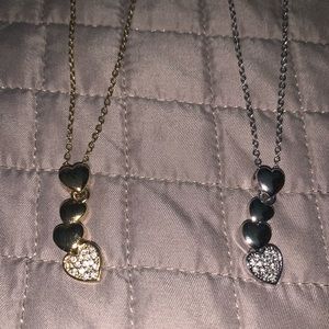 Two heart necklaces
